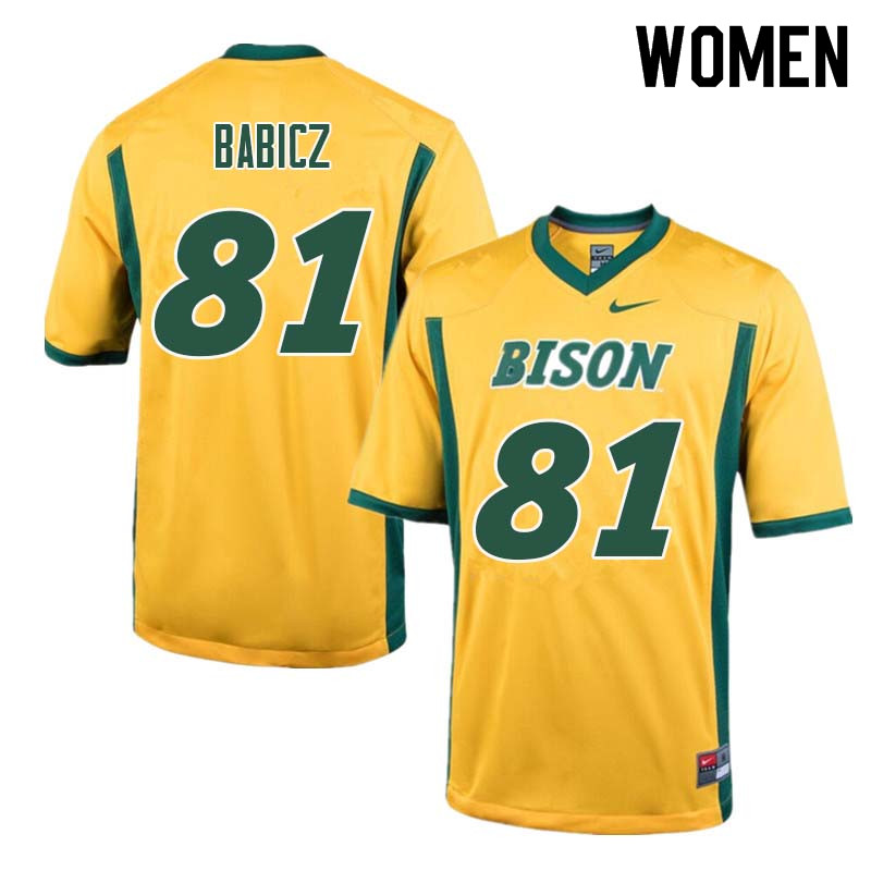Women #81 Josh Babicz North Dakota State Bison College Football Jerseys Sale-Yellow